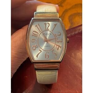 Women's 30mm Rose Gold Tone studio Time Watch, Banghle Bracelet